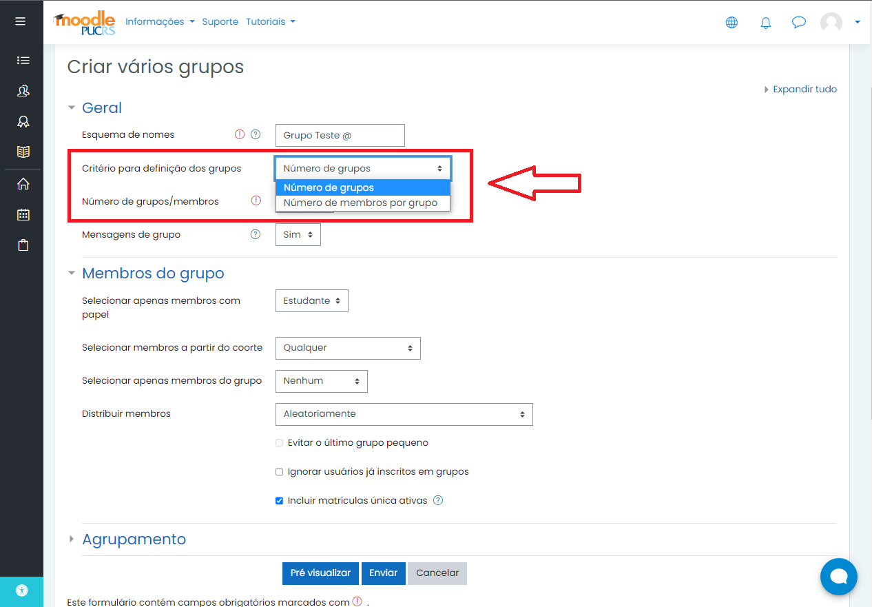 Moodle Grupos - Apoio à Organização de Grupos